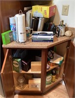 Contents on countertop & in kitchen cabinet