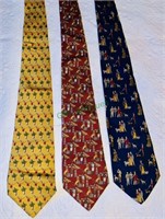 3 Salvatore Ferragamo Italian silk ties - three