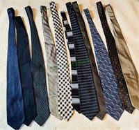 11 men’s blue silk ties - higher end name brands,