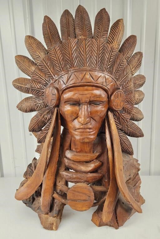 Indian Carved Wood Driftwood Statue