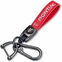 $74  Ecorchard Leather Keychain  Key Ring Red