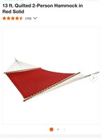 13 ft. Quilted 2-Person Hammock in Red Solid