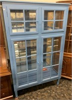 Modern Blue Painted Curio Cabinet