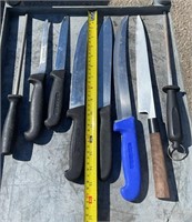 LOT OF 8 PCS KNIVES & KNIFE SHARPENER