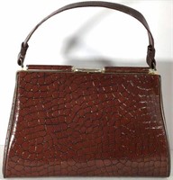 Vintage Ladies Faux  Alligator Handbag