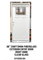 36" RH Craftsman Fiberglass Exterior Entry Door