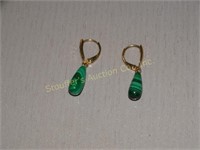 1 pr. Green Malachite earrings