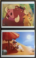 2 Disney Store Exclusive Lion King & Frozen Prints