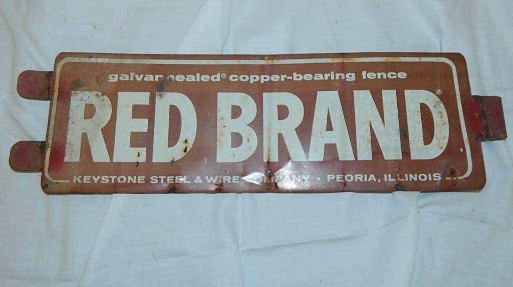 Vintage Red Brand Fence Sign