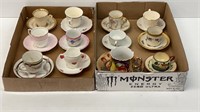 (2) Trays Porcelain Tea Cups & Saucers