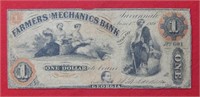 1861 $1 Farmers & Mechanics Bank