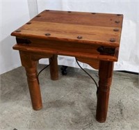 End Table w/Large Accent Bolts, Industrial Look