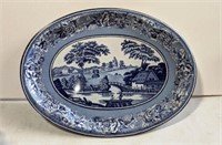 Blue/White Metal Tray, Made in England