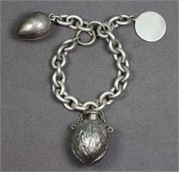 Victorian Sterling Silver Charm Bracelet