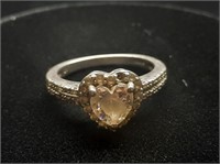 Ladies .925 Silver Ring ( Heart ) - Sz 6.5