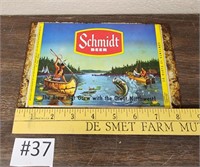 Schmidt Beer tin label - 8.5in by 5in