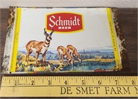 Schmidt Beer tin label - 8.5in by 5in