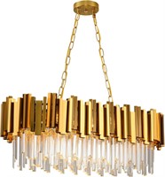 $247  Gold Crystal Chandeliers 8 Lights L32