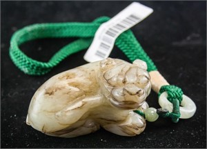 Chinese Russet Jade Carved Lion