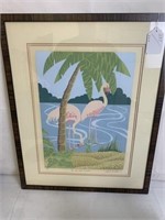 "Peel and Stick" Flamingo Silkscreen Signed 1979