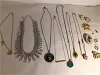 MIXED COSTUME JEWELRY LOT, SOME SIGNED.  SEE ALL P