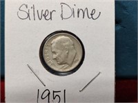 1951 Silver Roosevelt Dime