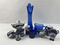 Cobalt glass & souvenir pieces