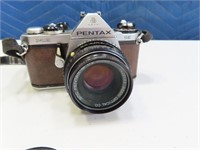 PENTAX "ME" vintage Camera w/ Lens Brn/Slv