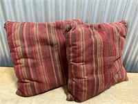 19”x19” Red Striped Decor Sofa Pillows
