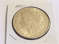 1921-D MORGAN SILVER DOLLAR COIN