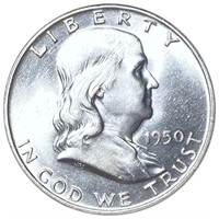 1950-D Franklin Half Dollar CLOSELY UNCIRCULATED