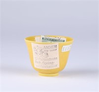 Chinese Yellow Glazed Wine Cup