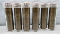 (6) Rolls of 1940's Lincoln Wheat Cents. 300