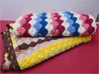 Two Crocheted Afghans