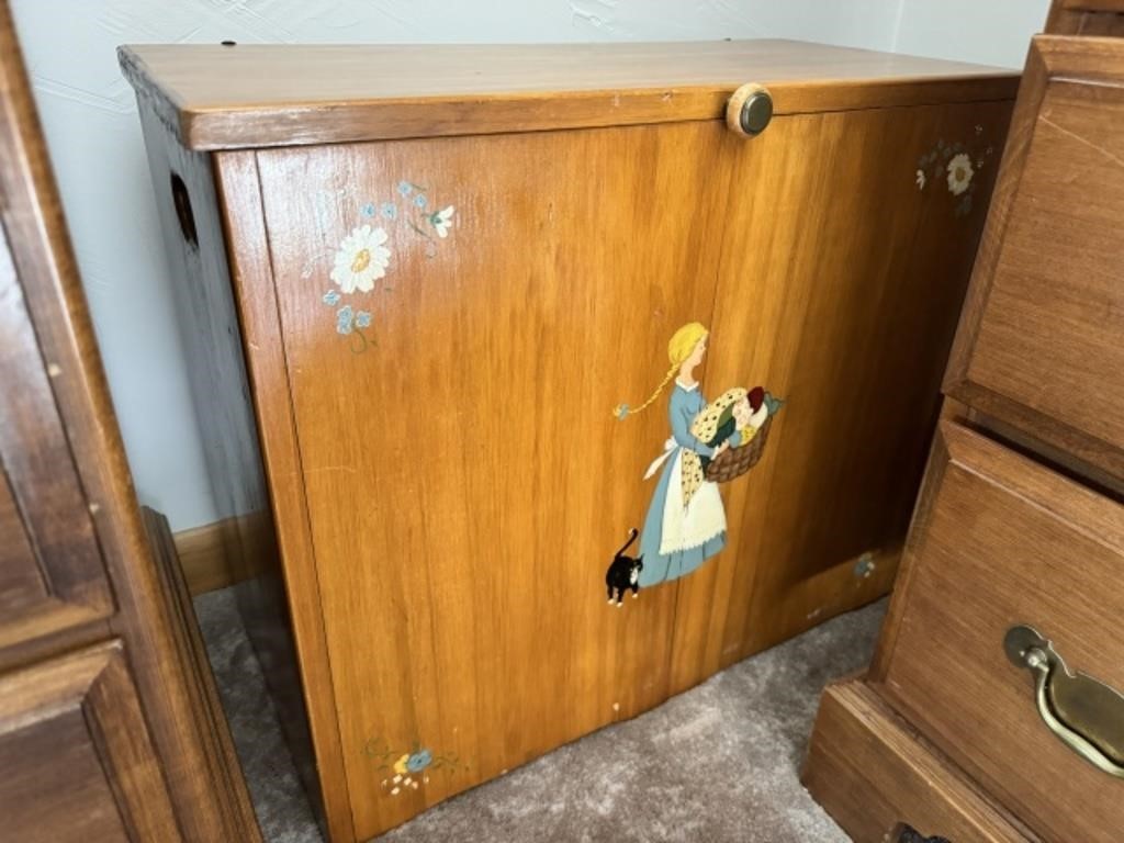 Handpainted Vintage Storage Box