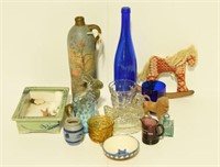 Lot #16 - Boxlot of glassware, cups, planter,
