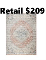 allen + roth Beige/Red Indoor Medallion Area Rug