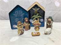 Christmas Nativity Scene set Figures Polyresin 7Pc