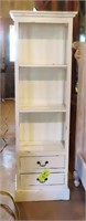 Open Wood Display Shelf with 2 Drawers