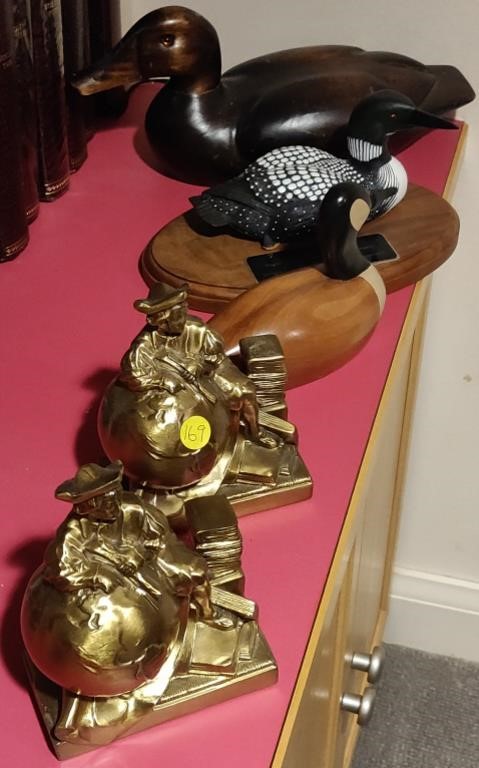 Possibly Brass Bookends & Duck Pieces