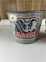 Alabama metal bucket, wicker basket and