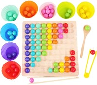 New Wooden Toy Magnetic Fishing Game Clip Beads