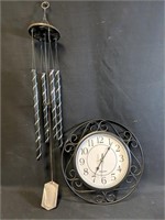 Beautiful wind chime 26" with 11"D kitchen clock
