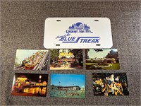 Kennywood Post Cards & Blue Streak Vanity Plate