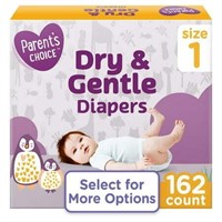 Parent's Choice Dry & Gentle Diapers Size 1  162 C
