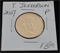 US T Jefferson 2007 "P" GP $1 Coin