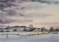 Jack Garver Watercolor Winter Evening