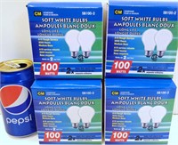 8 ampoules 100W blanc doux Neuf