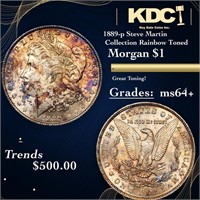 1889-p Morgan Dollar Steve Martin Collection Rainb