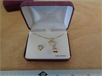 NECKLACE & EARRINGS 18KT GOLD OVER STERLING